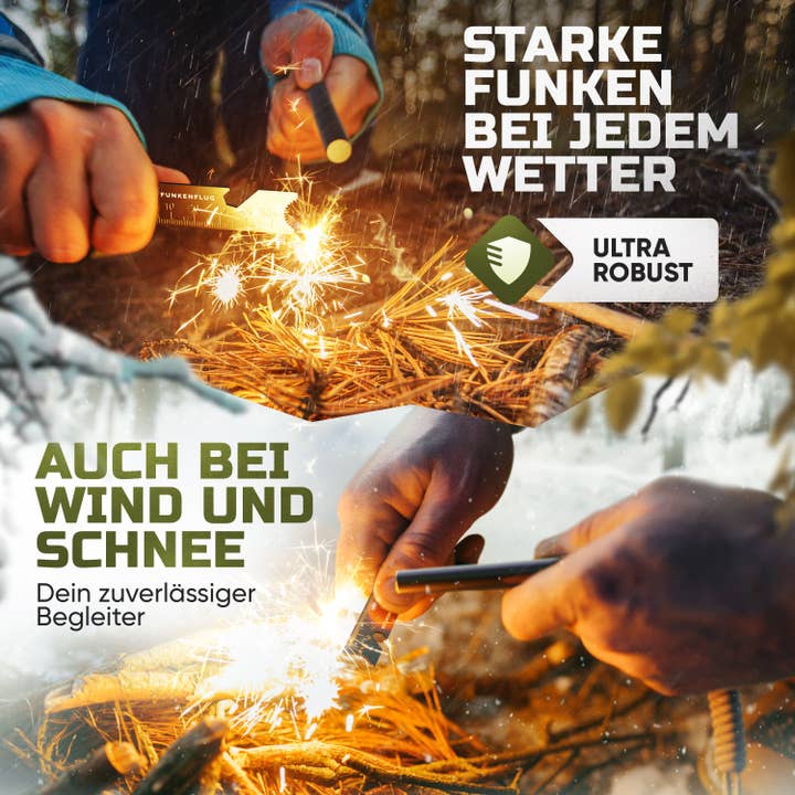 Funkenflug GmbH - Vente Briquets - Acier à feu XXL pour allumage rapide et facile1