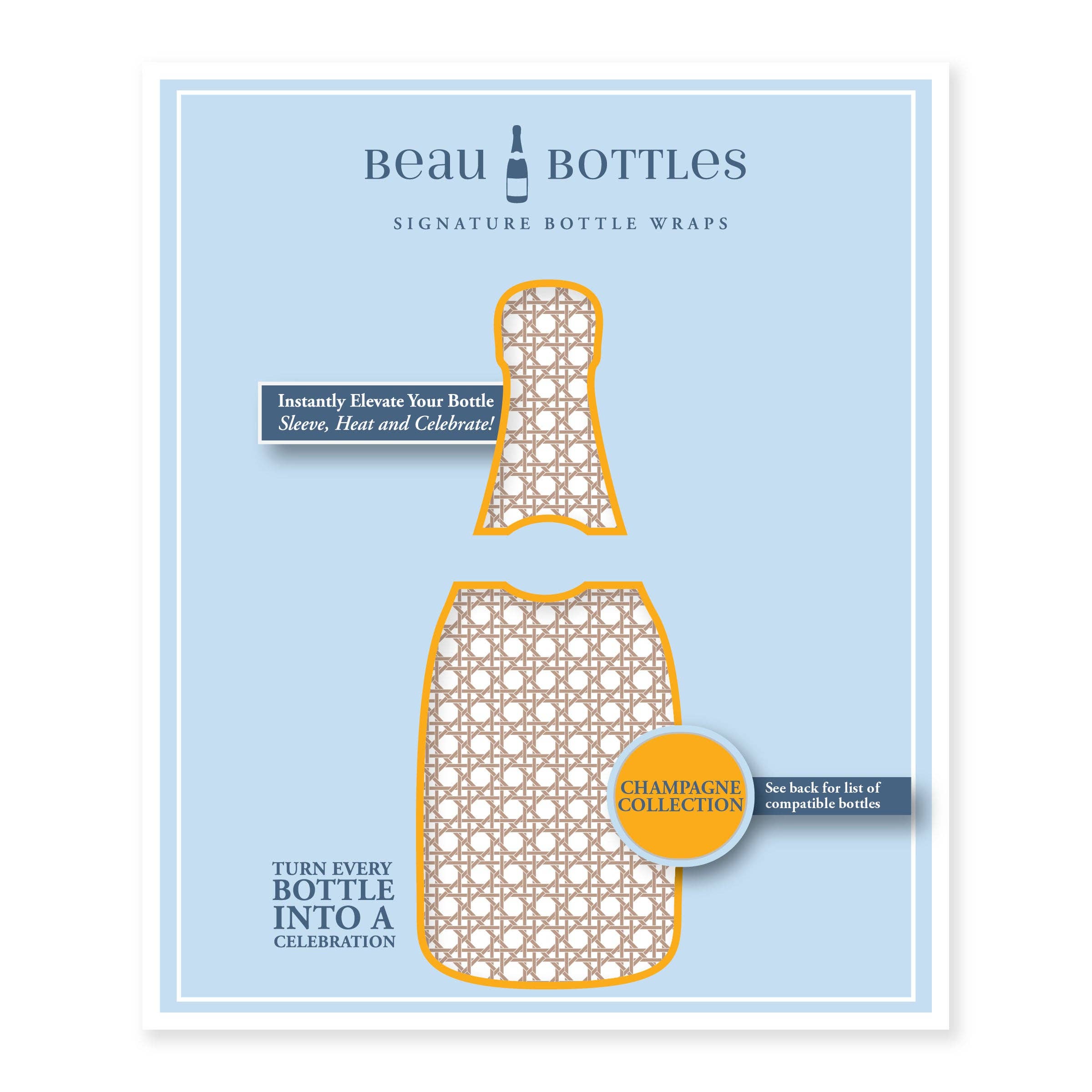Beau Bottles – wholesale Presentpåse för vin – Beau Bottles Brun och Vit Käpp – Champagnekollektion5