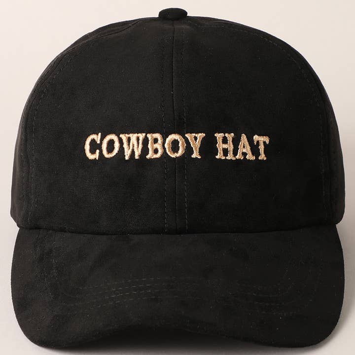 Fashion City – wholesale Baseballkeps - Unisex – Cowboyhatt Textbroderi Mocka basebollkeps