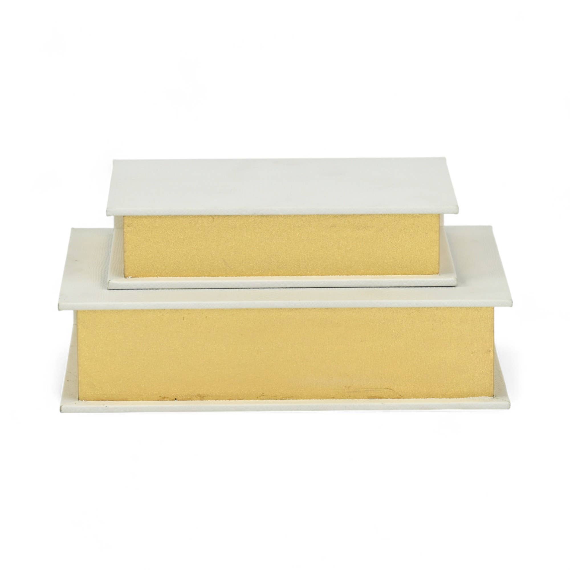 Cheungs Home Decor - Wholesale Decorative Box - Faux Alligator Themed WhiteVinyl Wrapped Book Box Set2