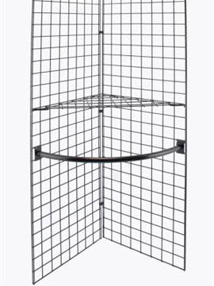 Black Wire Grid V Unit Display with Shelf & Hangrail for wholesale by Store Supply Warehouse