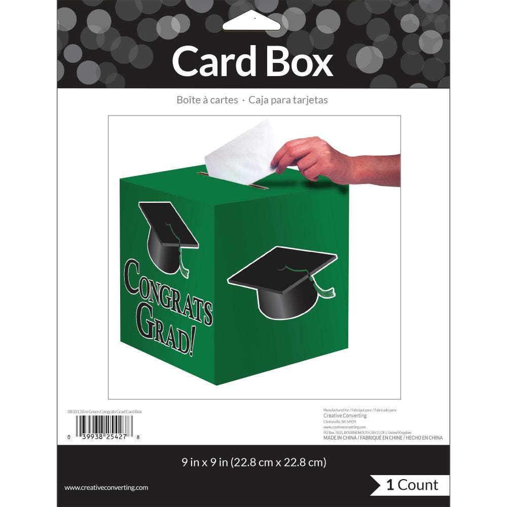 Bulk Party Decor - Wholesale Party Sign/Banner - Bulk Graduation Card Boxes Green (6 per Case)2