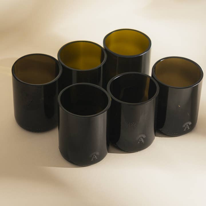 Amarzo – Engroshandel Drikkeglas/kop – Sæt med farvede eller sorte genbrugsglas i glas med blank overflade7