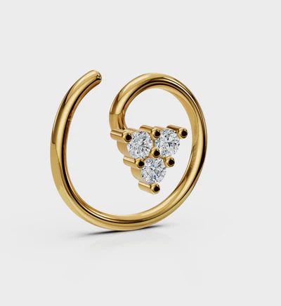 AG 925 JEWELLERY – wholesale Nose ring – 925 Sterling Silver Gold Plated Triangle Cluster Nose Pin1
