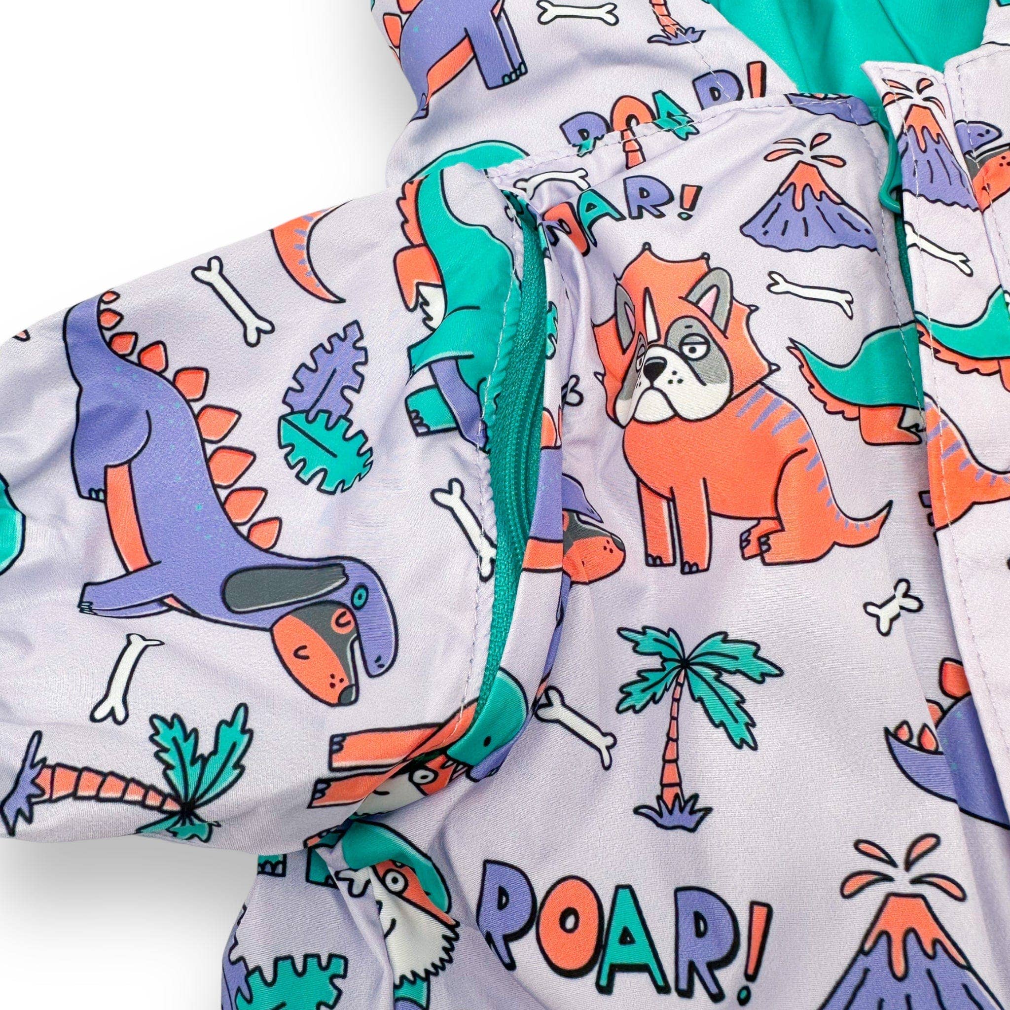 Zelda & Harley – wholesale Pet raincoat – Dog – Doggosaurus Rex Reversible Raincoat7