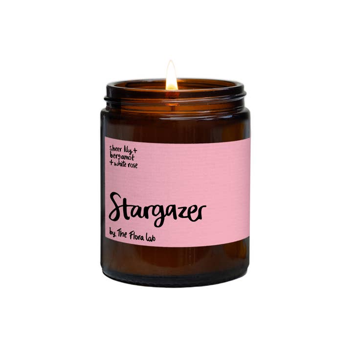 The Flora Lab | Hand Poured Natural-Wax Candles - Wholesale Jar/Filled Candle - Stargazer Pink Floral Candle | Mother's Day Candle GIft