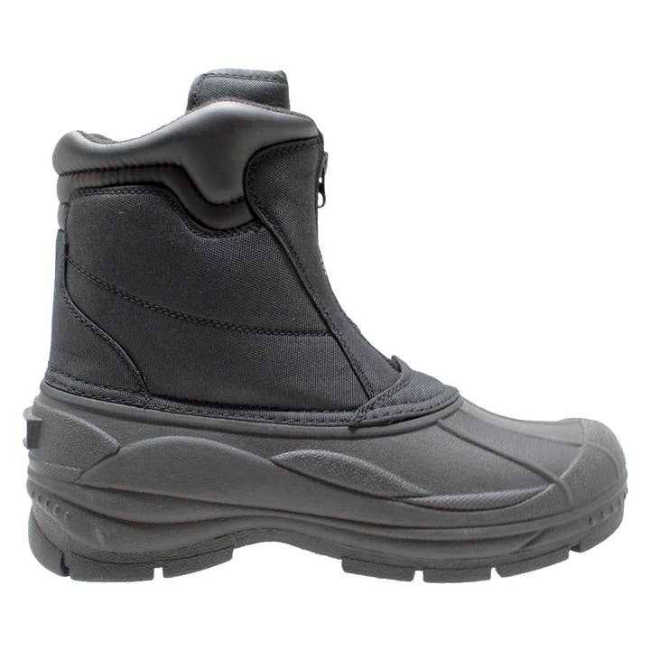 AdTec - Wholesale Boots - Men's - Mens Black Durable Nylon Winter Boots Zipper