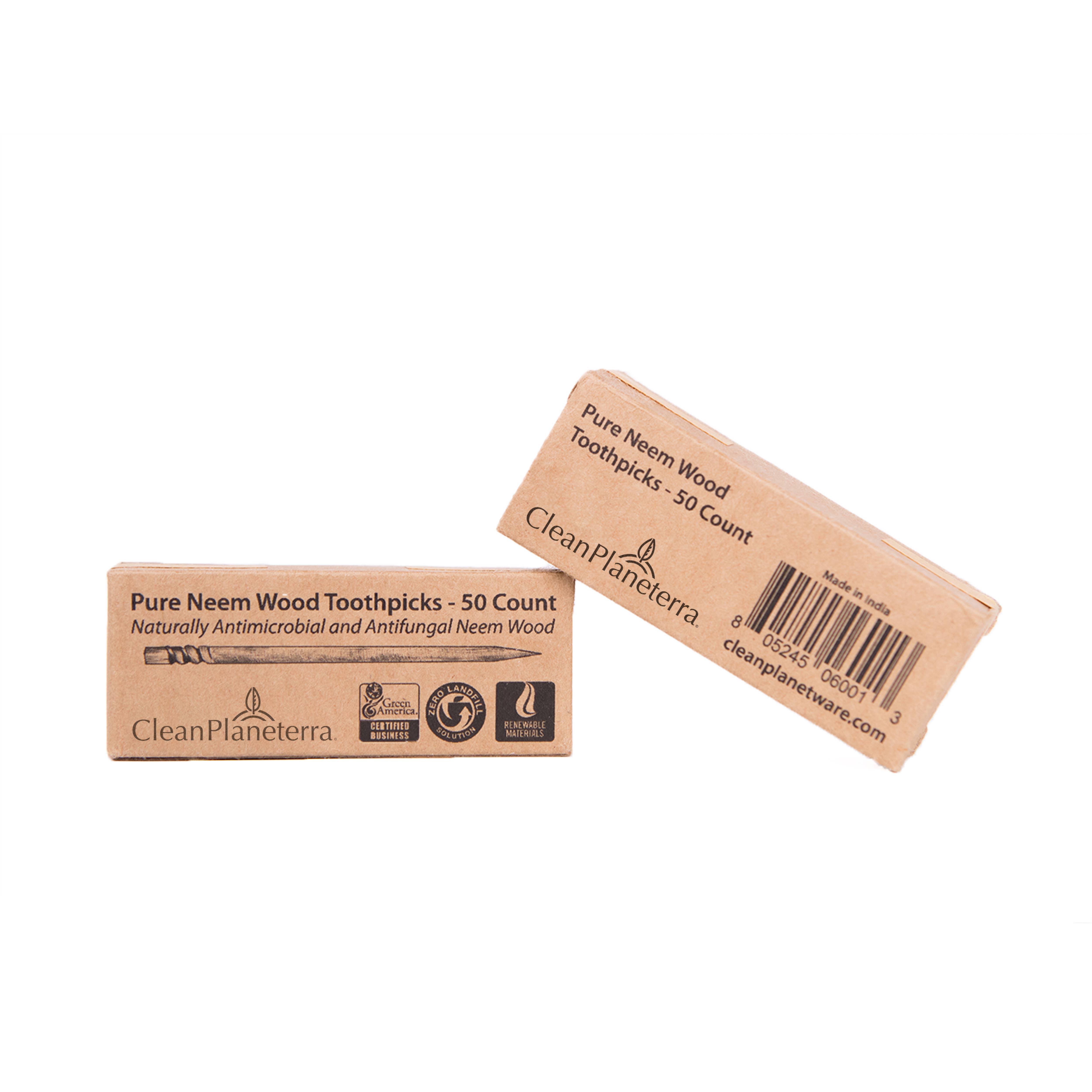 Brush With Bamboo - Wholesale Toothpick - Pure Neem Wood Toothpicks - 50 count1