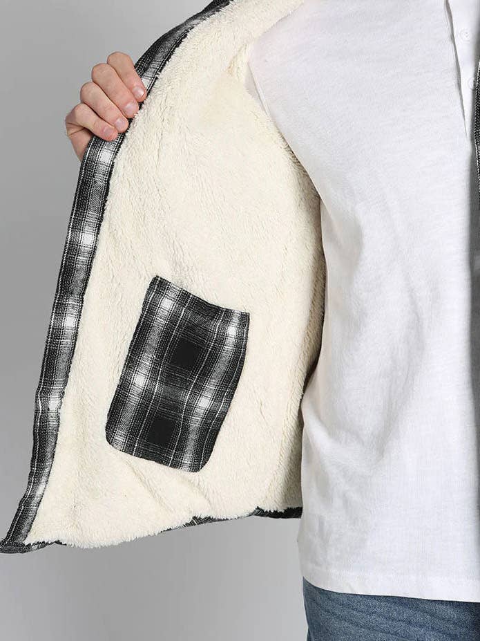 JACHS NY - Wholesale Shirt Jacket/Shacket - Men's - Sherpa Lined Flannel Shirt Jacket