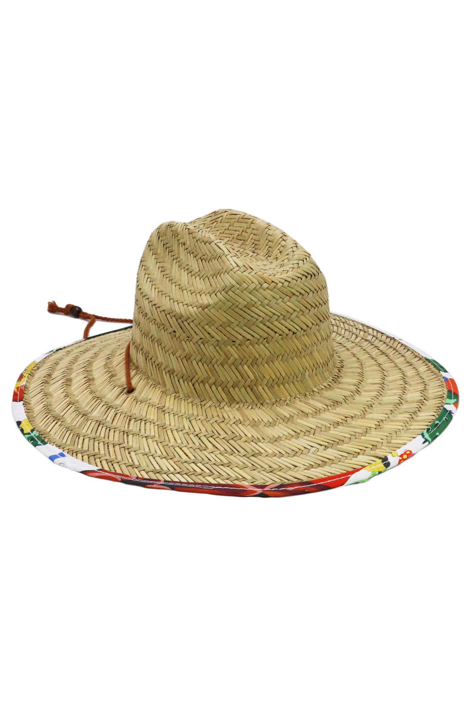 Cap Zone - Vendita all'ingrosso Cappello di paglia - Unisex - Cappello da bagnino in paglia Rush con bandiera messicana sotto la tesa3