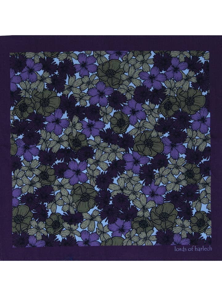 HUDSON TÄT BLOMMIG MERINOFICKA FYRKANT - OLIV för wholesale av Lords Of Harlech Accessories