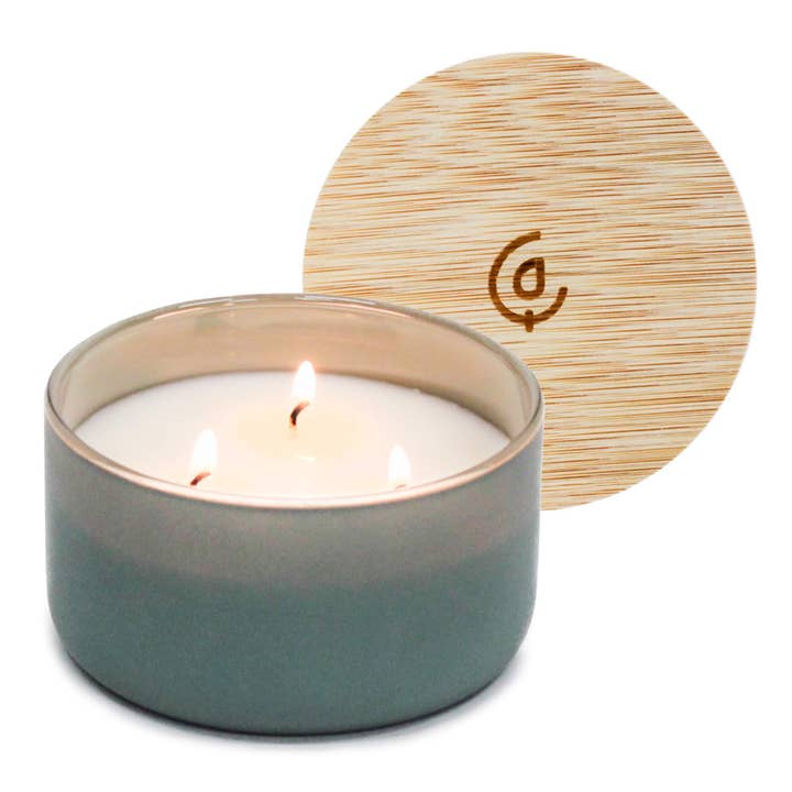 Calyan Wax Co. - Wholesale Jar/Filled Candle - Evergreen + Eucalyptus - Resilience Series 3 Wick Soy Candle