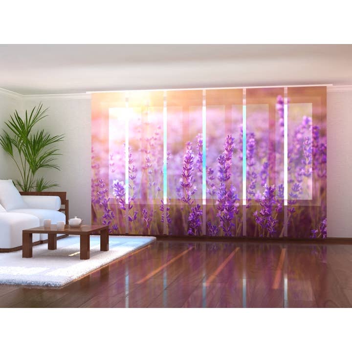 Set of 6 Sunset Panel Tents on a Lavender Field for wholesale by IlyDecor