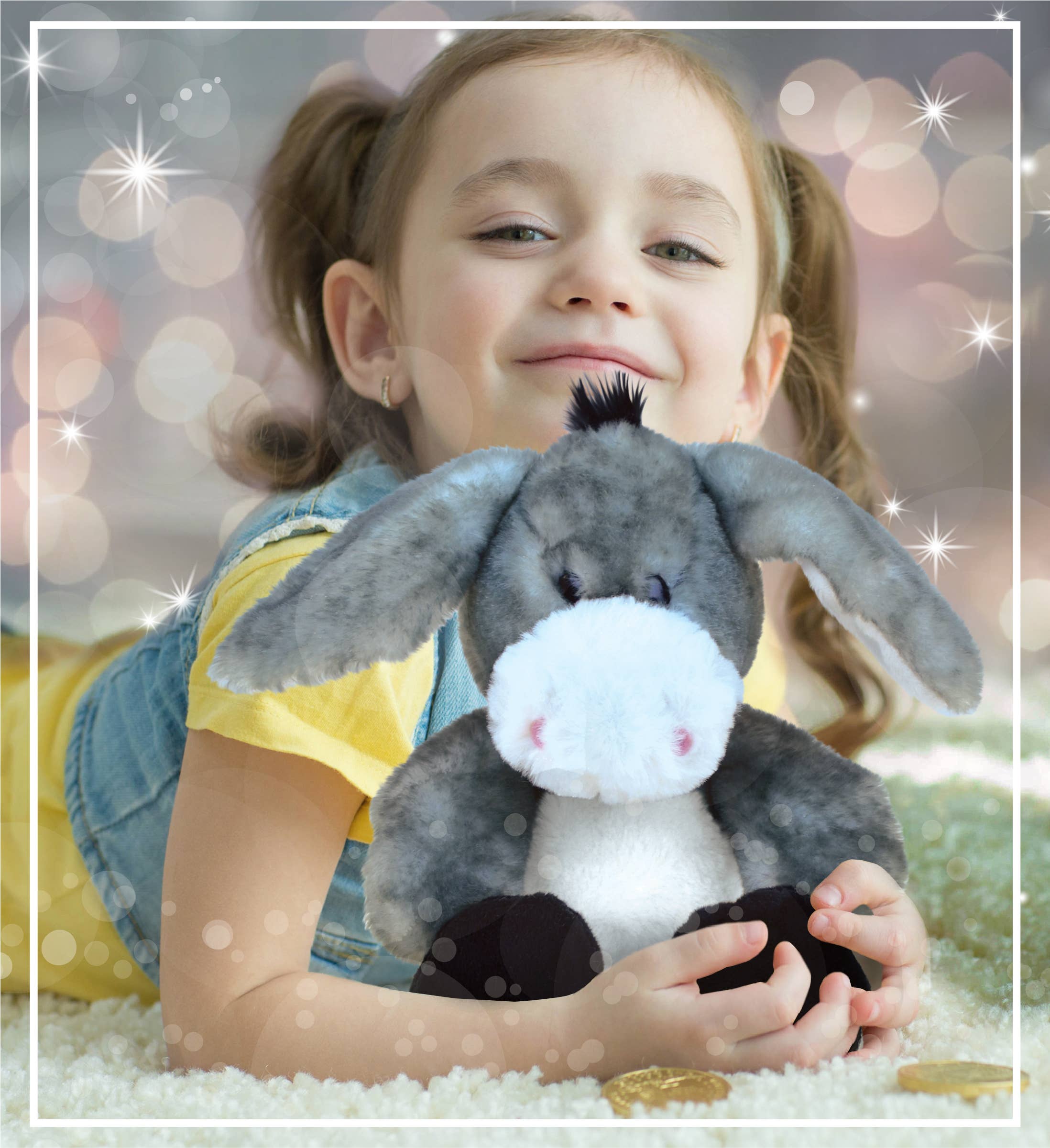 Cota Global - Vendita all'ingrosso Peluche - Bambini e neonati - Asinello Grigio Seduto - Super Morbido Peluche4