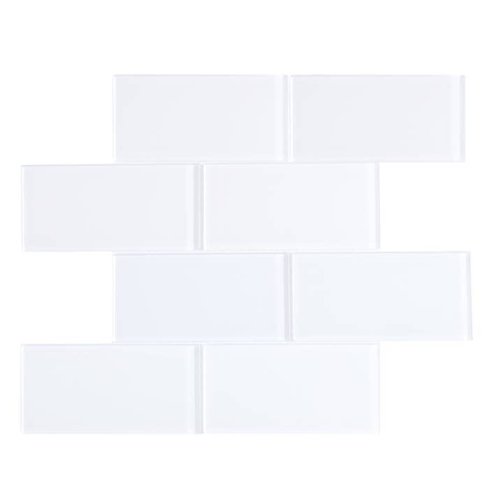 3" x 6" x 4mm Value Glass Mosaic Subway Tile, Backsplash for Kitchen and Bathroom - 8 Square Feet Per Carton for wholesale by WS Tiles