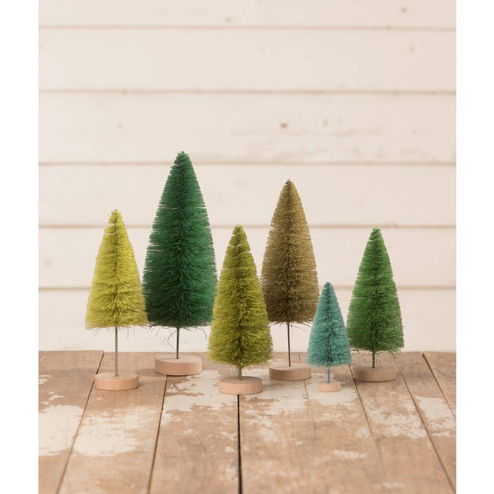 Bethany Lowe Designs - Wholesale Christmas Decoration - Hues of Green Bottle Brush Trees S61