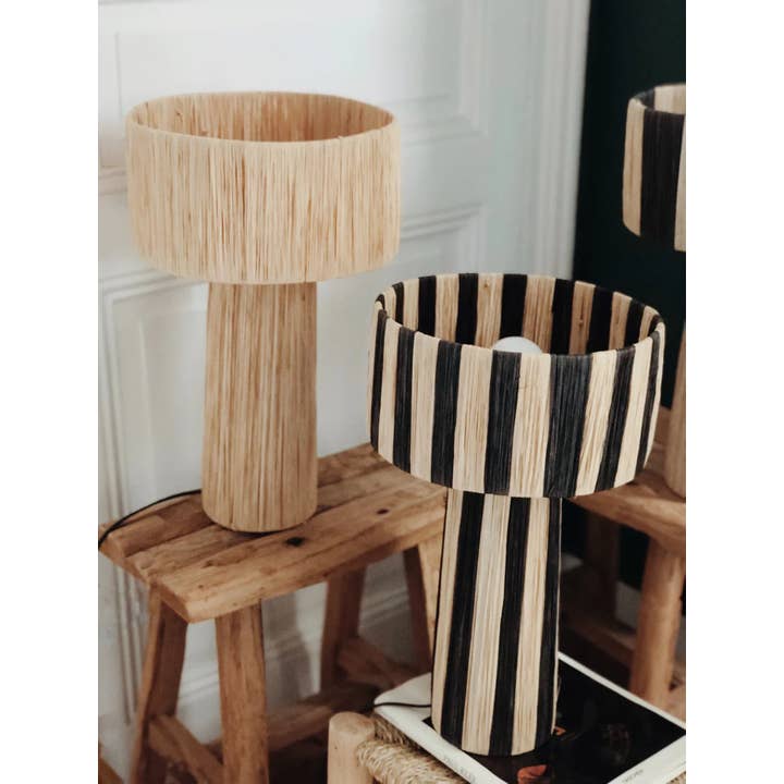 Mikwi - Wholesale Accent/desk lamp - Natural raffia lamp,Raffia lampshade,TABLE LAMPS,Straw Shade6