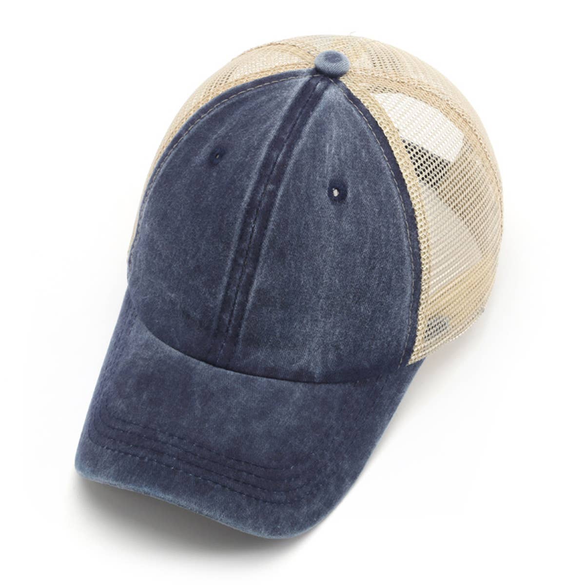 ACCITY - Wholesale Baseball Cap - Women's - Washed Cotton Denim Mesh Cap Breathable Sun Hat_CWAH12819
