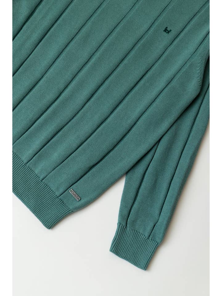 Custi Mikelo: Men's Clothing & Christmas Gifts - Wholesale Knitted jumper – Men′s - Medium Green Vertical Stripe Jersey5