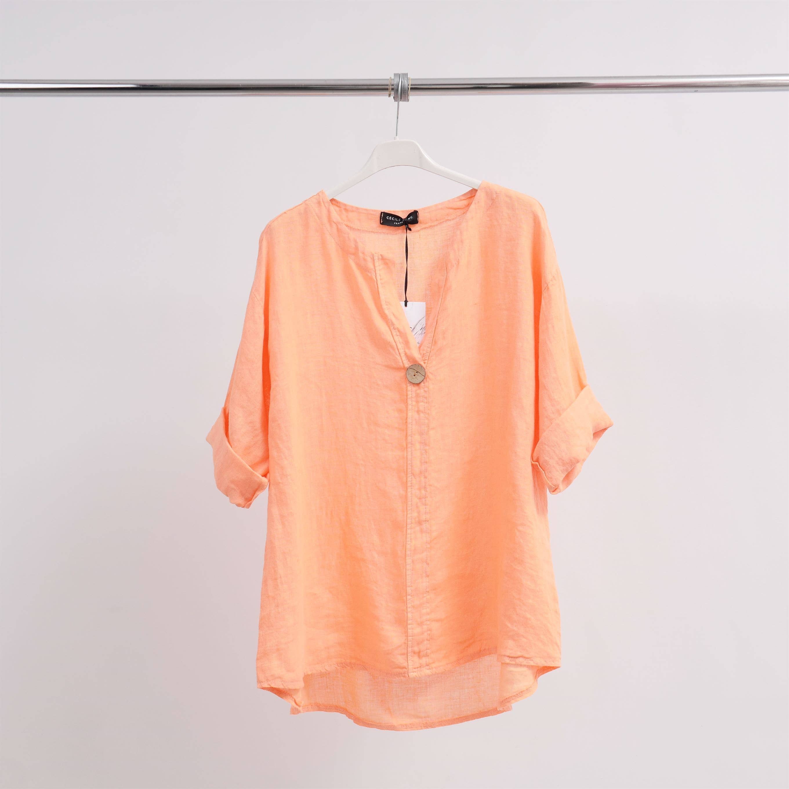 Cecile Wang - Wholesale Tunic - Women's - Linen mao-collar tunic 173242