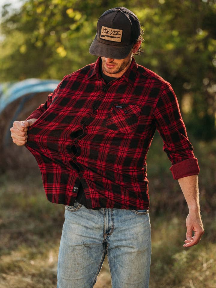 Yee Yee - Wholesale Button Down Shirt - Men's - Stretch Flannel1