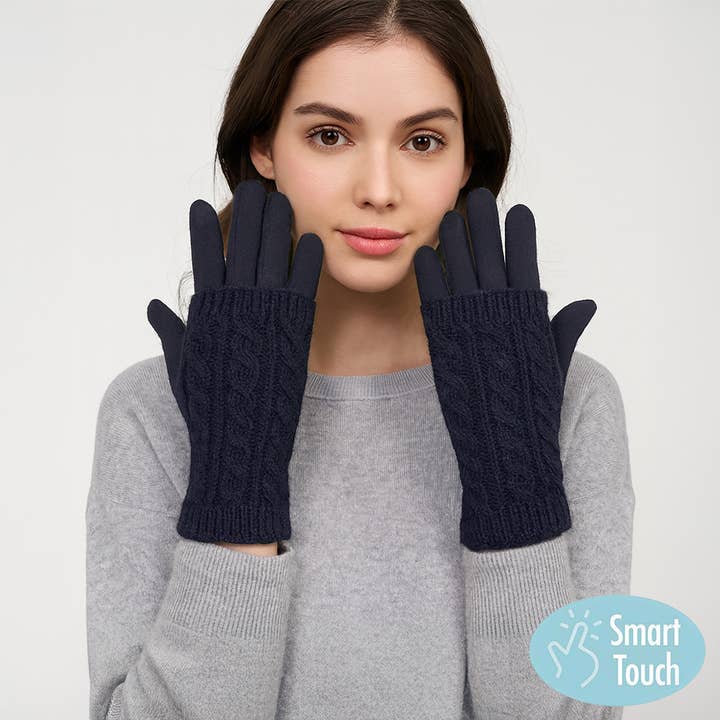 Sensibling Corp. - Wholesale Gloves - Women's - Cable Knit Smart Touch Gloves3