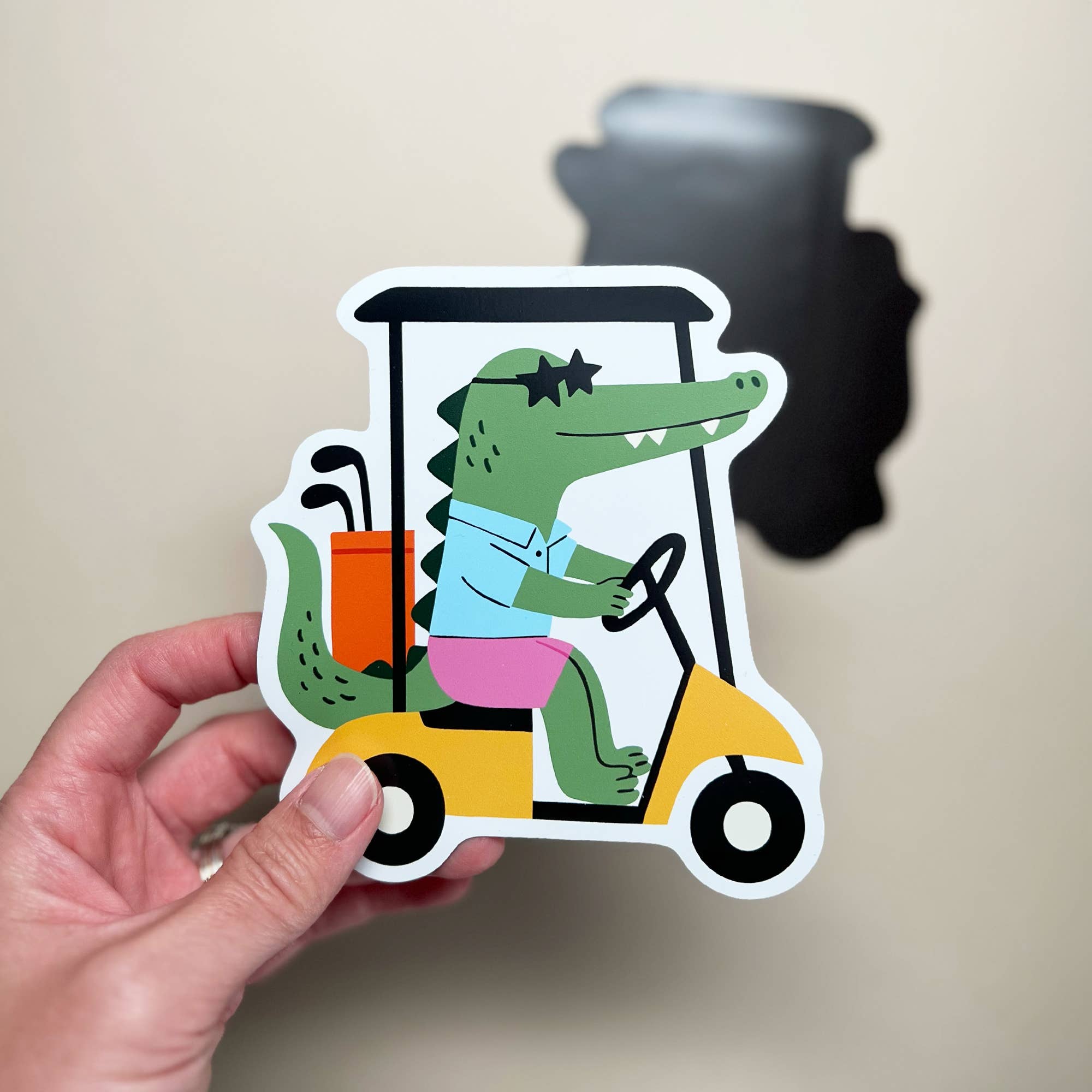 Sungy Side Up - Wholesale Magnet - Time to Par-Tee Alligator Die Cut Magnet3