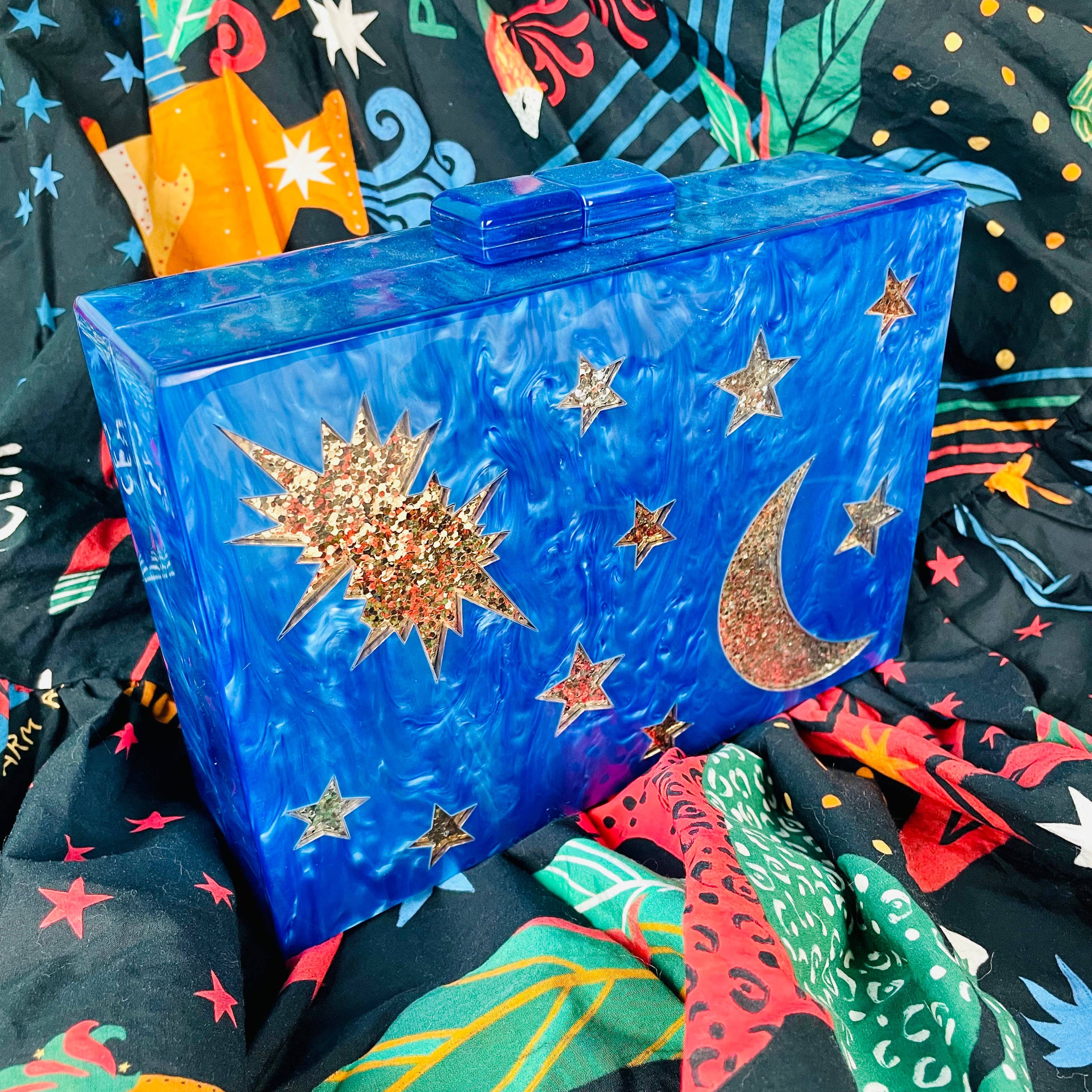 Betsy Dare - Wholesale Clutch Bag - Women's - Blue Stargazer Acrylic Cyndi Clutch6