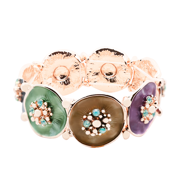 AMORINO SRL – wholesale Manschettarmband – Elastiskt armband med strass och kulor – SW2488A8093