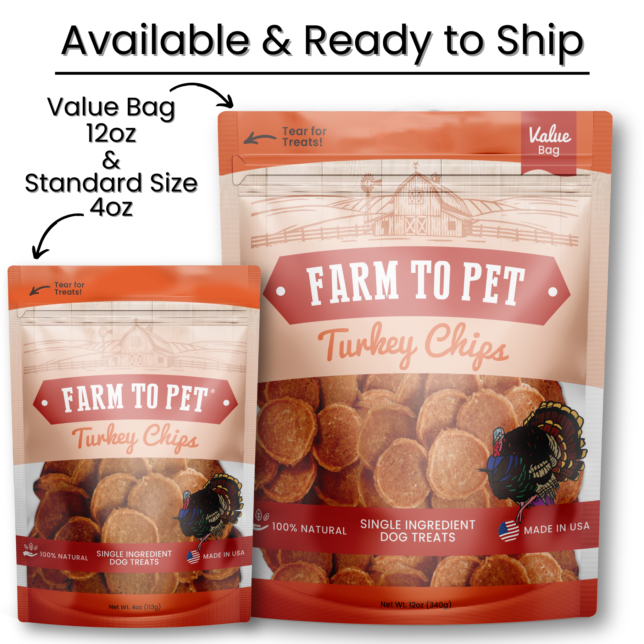 Farm to Pet Healthy Treats for Dogs & Cats - Wholesale Pet Treats - Dog - Turkey Chips Dog Treats5