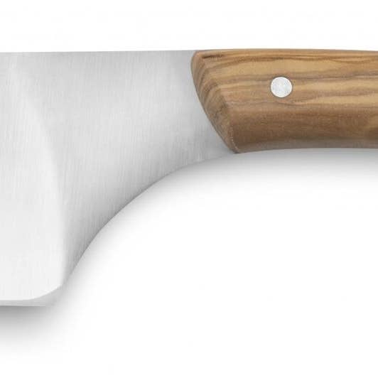Santoku knife with honeycomb blade olive wood handle for wholesale by Claude Dozorme