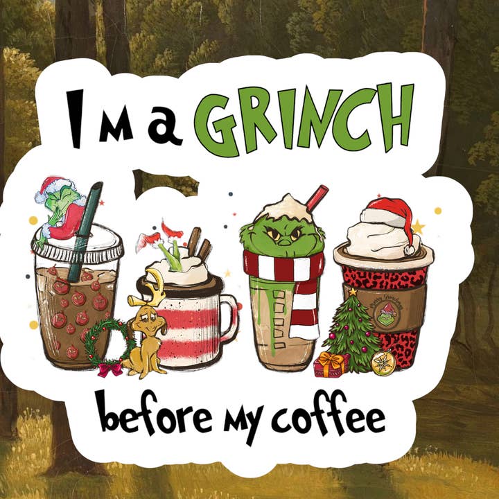 Crazilyhumbledesigns – Großhandel Aufkleber – Wasserflaschen-Aufkleber „The Grinch“, niedlich, Weihnachten, wasserfest0