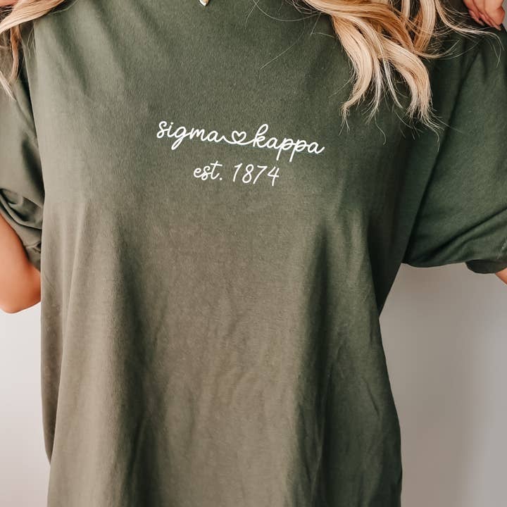 Golden Sol Collective - Wholesale Screen Printed T-Shirt - Women's - Sigma Kappa Sorority T-shirt2