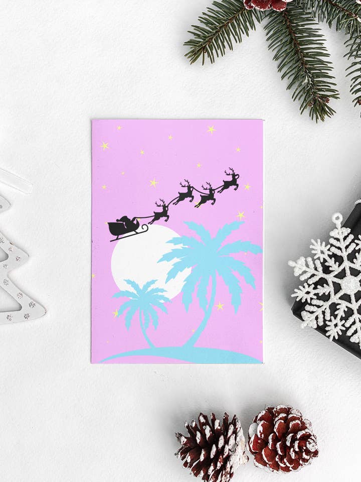 Tarjeta de Felicitación de Vacaciones con Palma - 5 x 7 con Sobre para venta al por mayor de Golly Gee Press