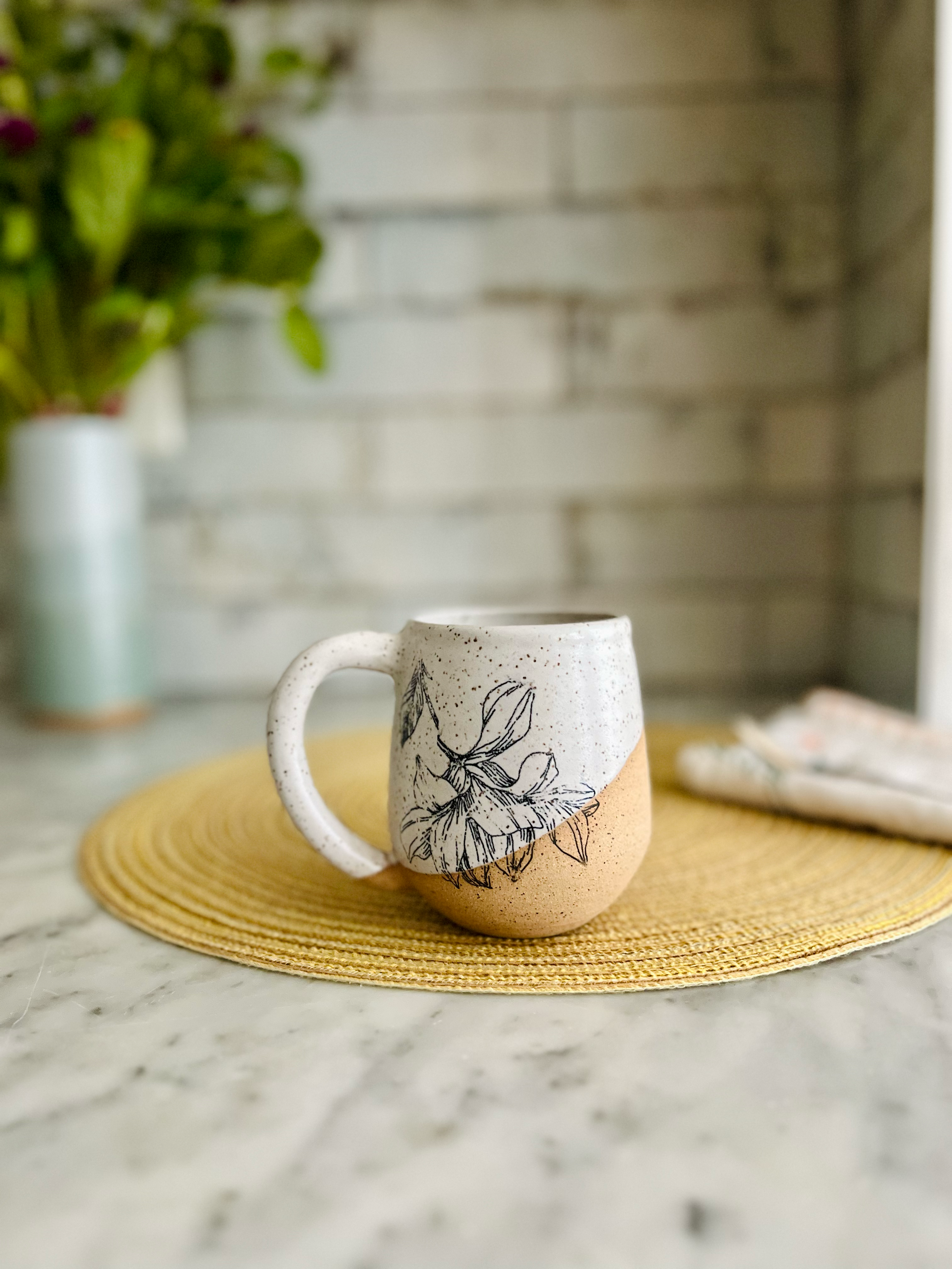Hands On Ceramics - Wholesale Coffee Mug -  Handmade Ceramic Flower Mug - Coffee Mug7