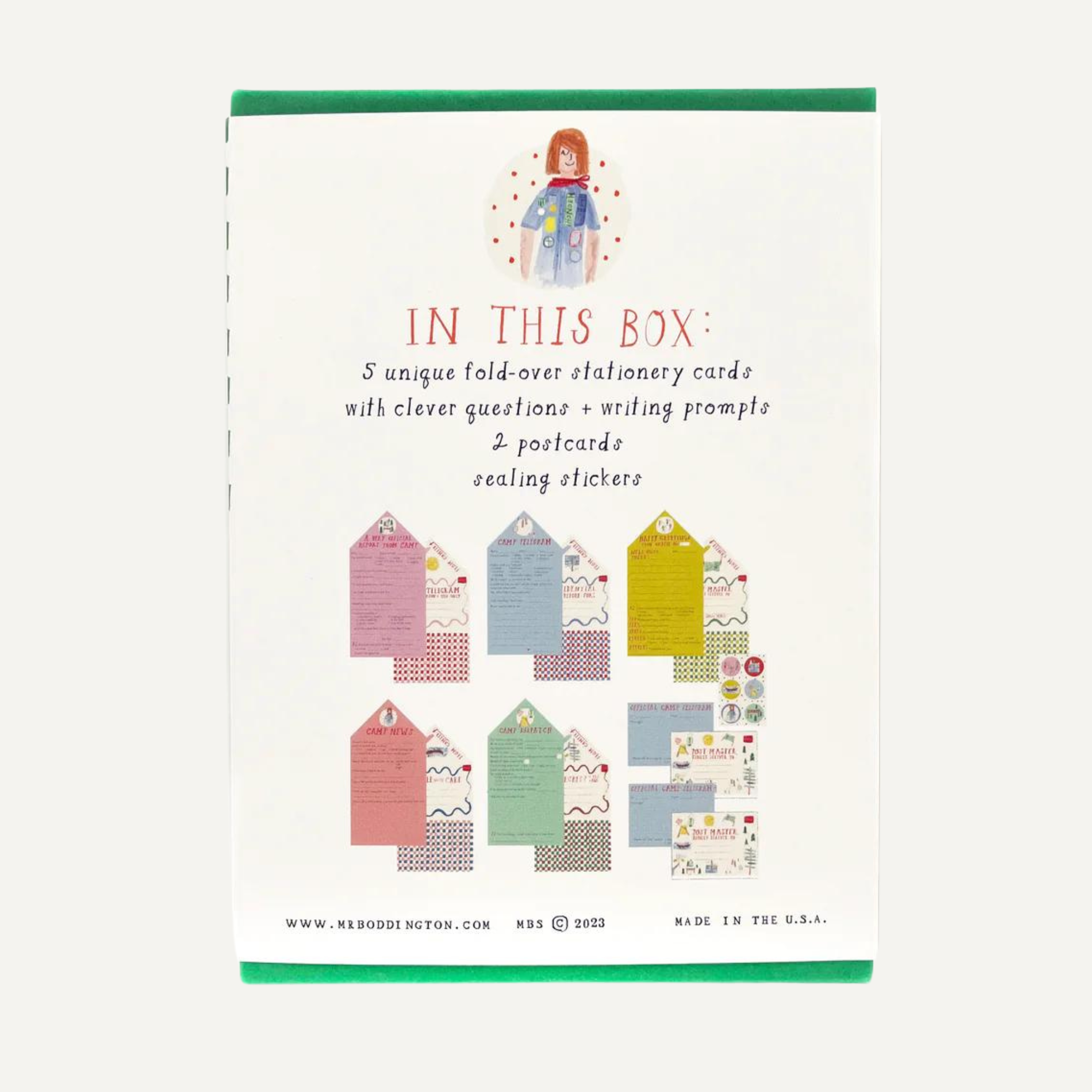 Mr. Boddington's Studio - Wholesale Briefpapier/indexkaartenset - Brieven van het Kamp Briefpapier Set4