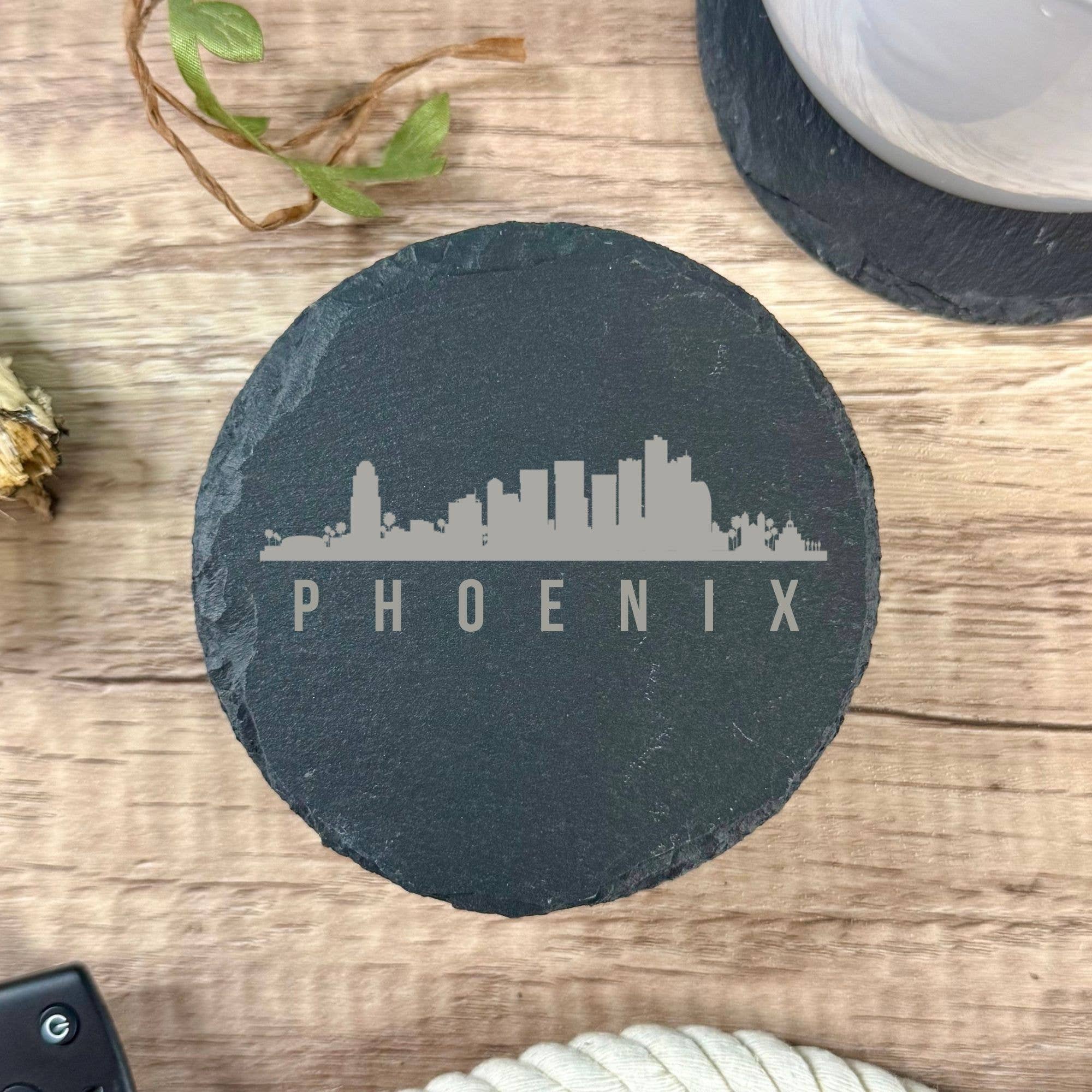 Mermaid of Hilton Head - Vente Sous-verre - Dessous de verre en ardoise Phoenix Skyline carrés et ronds en pierre AZ1