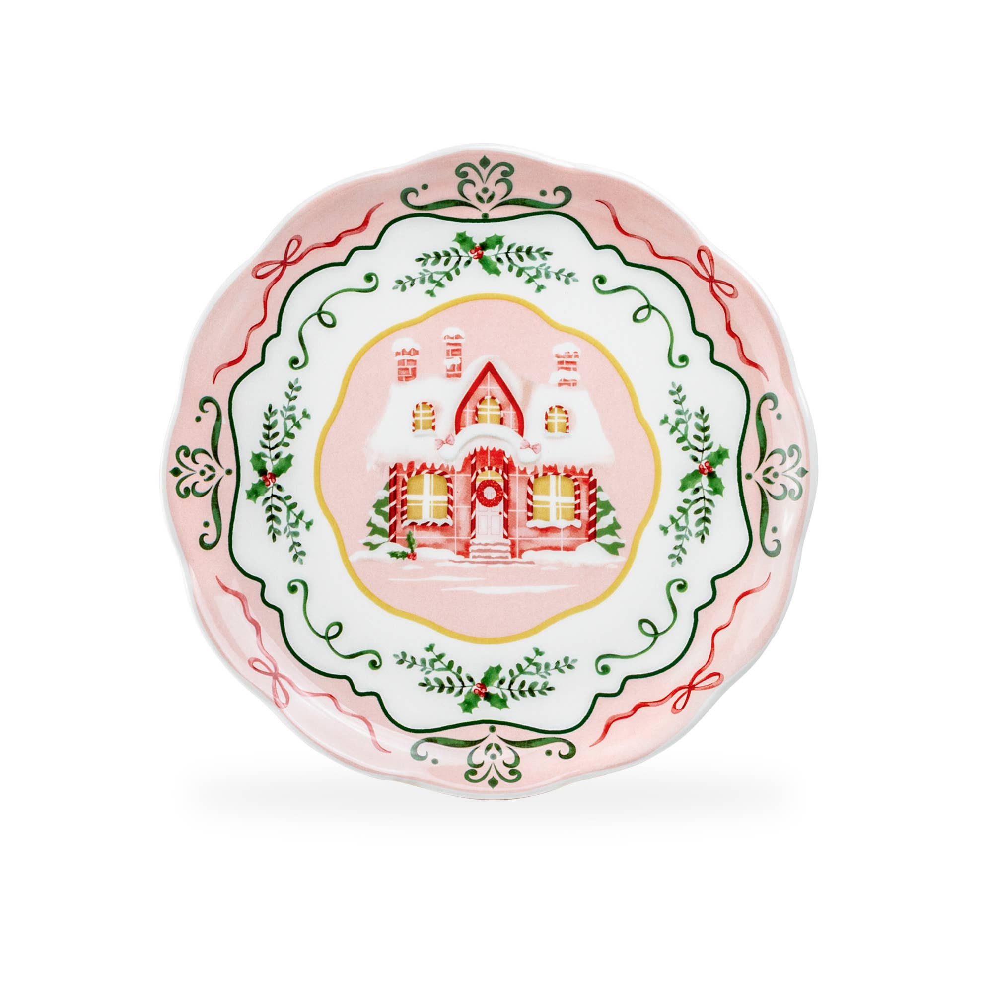 Grace Teaware - Vente Assiette à salade - Assiette à dessert rose de Noël 8,75"1