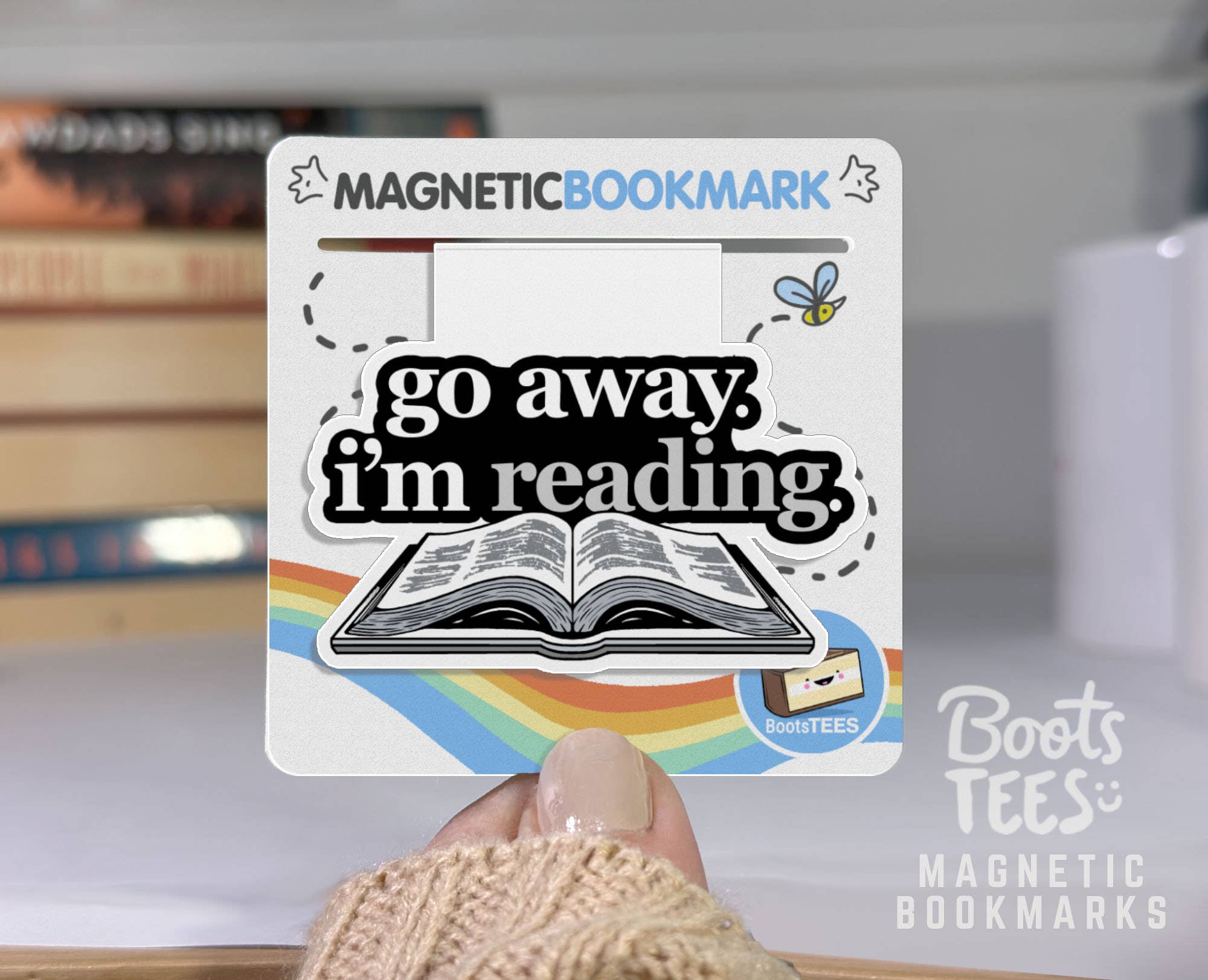 BootsTees - Wholesale Bookmark - Go Away I'm Reading Magnetic Bookmark, Funny Page Marker1