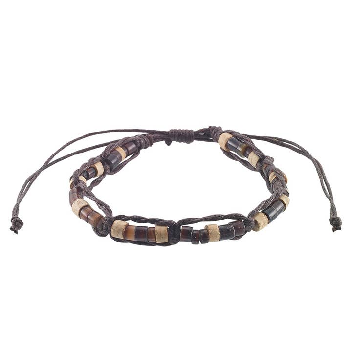 World End Imports Jewelry & Gifts - Wholesale Woven/Braided Bracelet - BR Coco & Mixed Shell Macrame 1