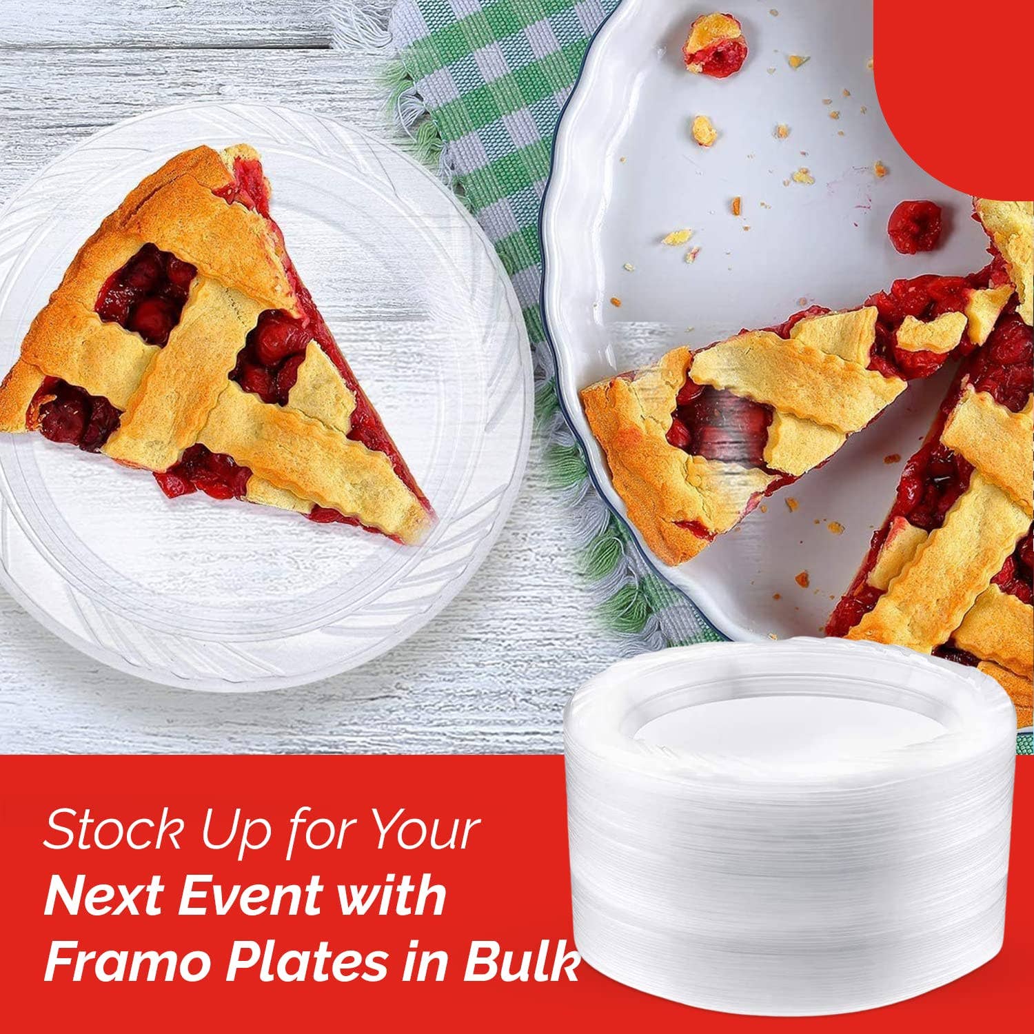 Framo - Vente Assiette jetable - Assiettes en plastique transparent jetables de 6 pouces en vrac par Framo5