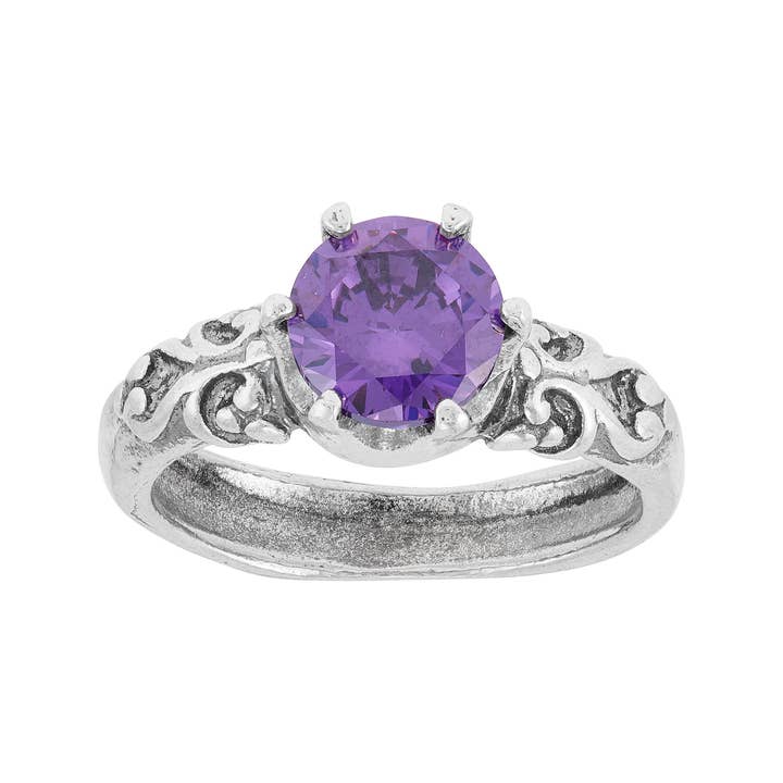 Bague en argent avec zircon cubique violet 'Soft Flicker' de Silpada pour la vente par Silpada
