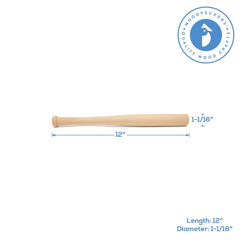 Woodpeckers Crafts - Wholesale DIY Craft Kit - Small Baseball Bat, 12"2