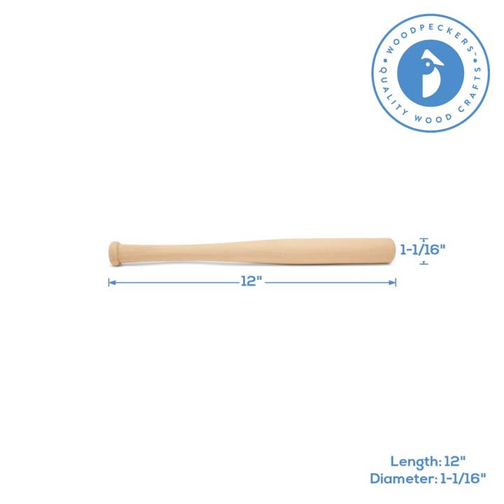 Woodpeckers Crafts - Wholesale DIY Craft Kit - Small Baseball Bat, 12"2