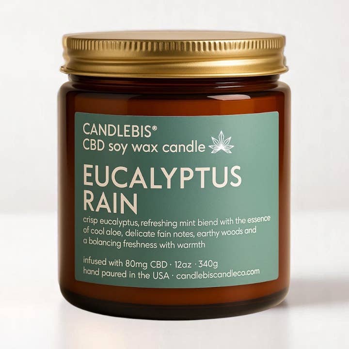 EUCALYPTUS RAIN CBD CANDLE for wholesale by Candlebis CBD Candles