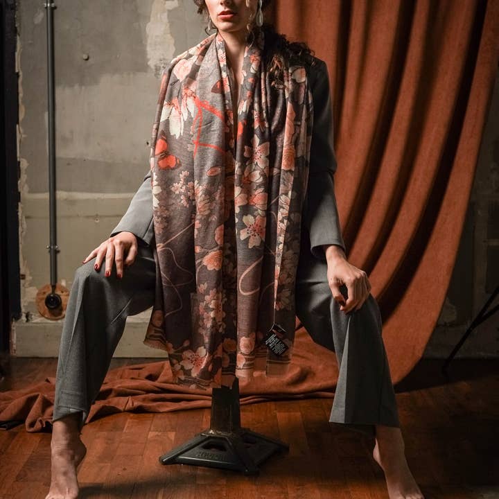 FST le french studio - Wholesale Scarf - Women's - Large cashmere scarf LICHEN2