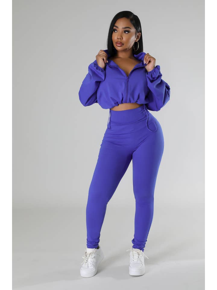5besties inc - Wholesale Top & Pant Set (NOT Loungewear) - Women's - ZIP UP WINDBREAKER AND LEGGINGS SET