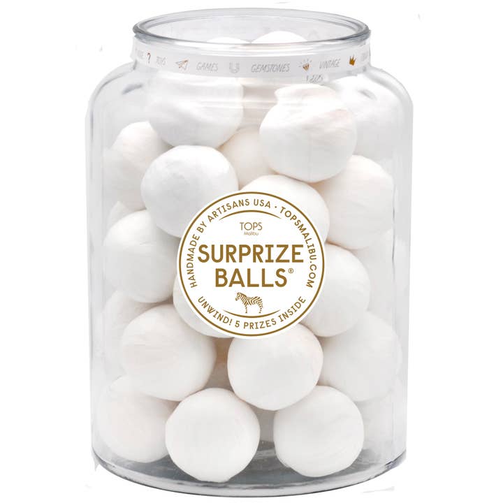 TOPS Malibu - Wholesale Party Favor - Mini Surprise Balls - White Snowballs - Jar of 48