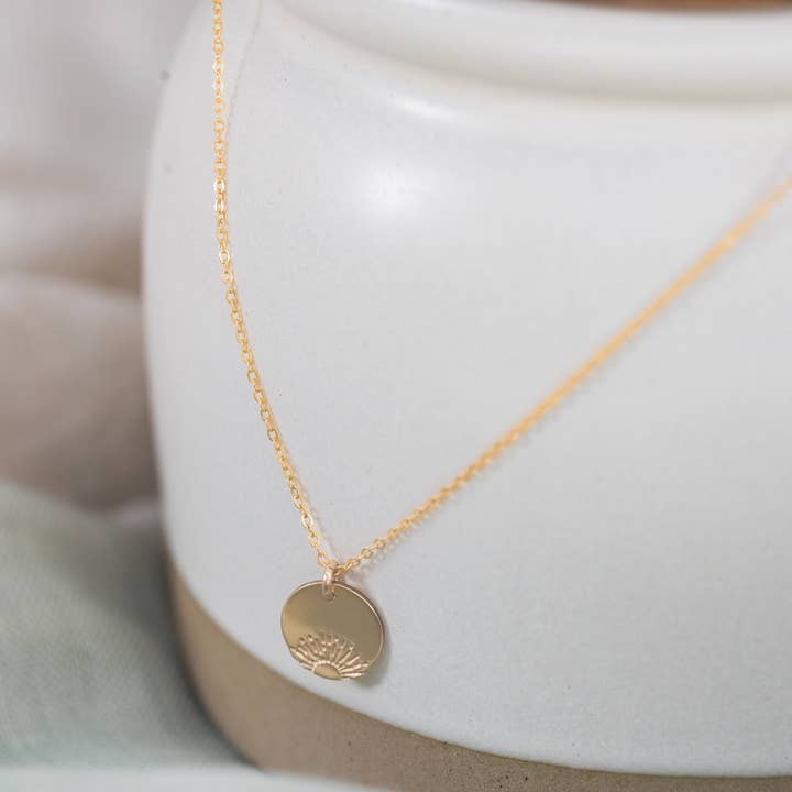 Sunrise Disc Necklace for wholesale by Ever Aster