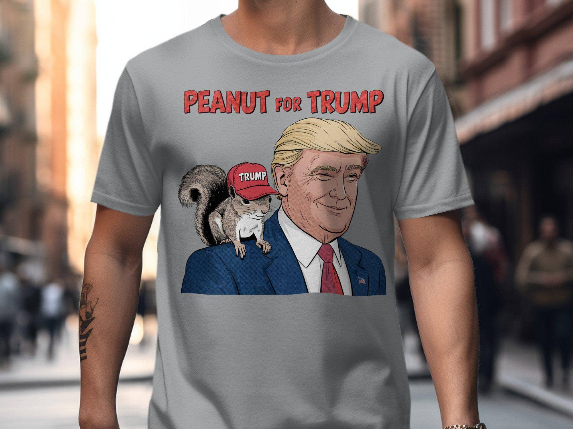 NVC Ecommerce LLC – wholesale T-shirt (graphic) – women's – Peanut The Squirrel For Trump Shirt, Funny Squirrel Sweater 3